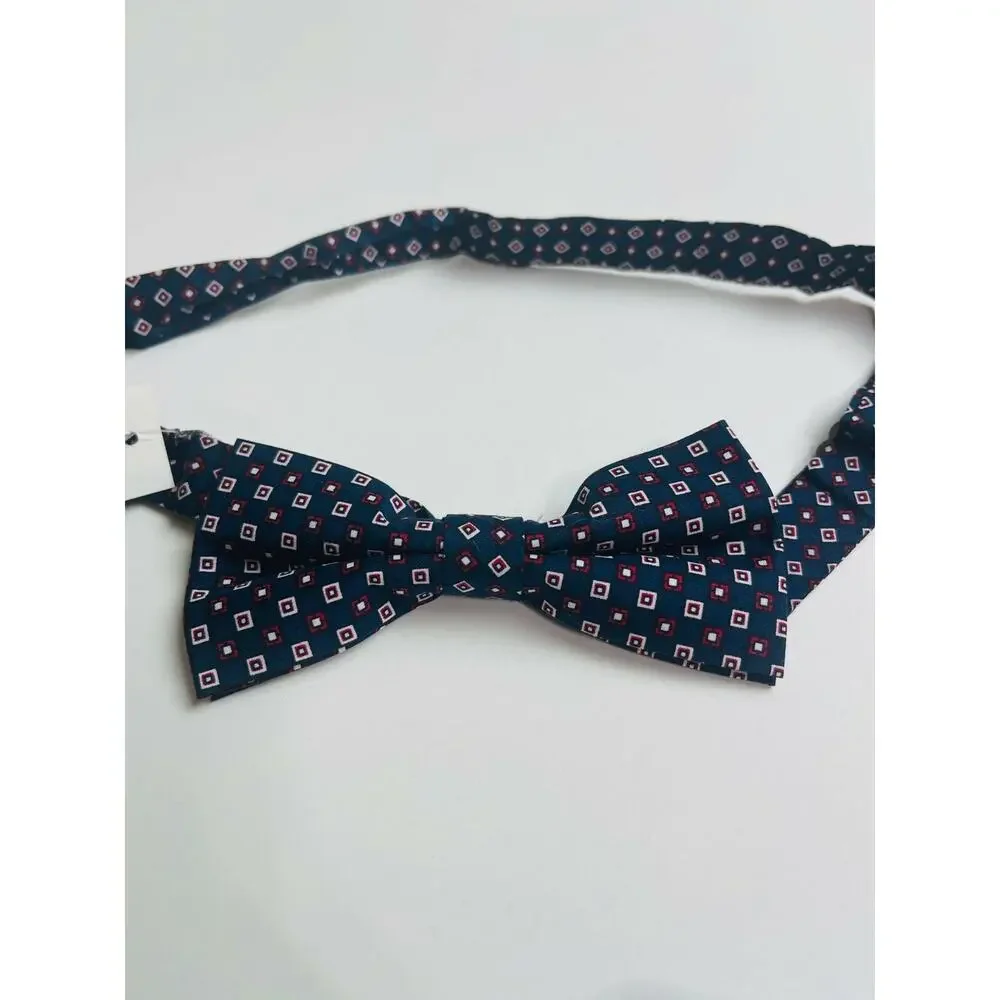 Lot of 2 Skinny Tie‎ Madness Men's Navy Printed Pre-Tied Bow Tie New